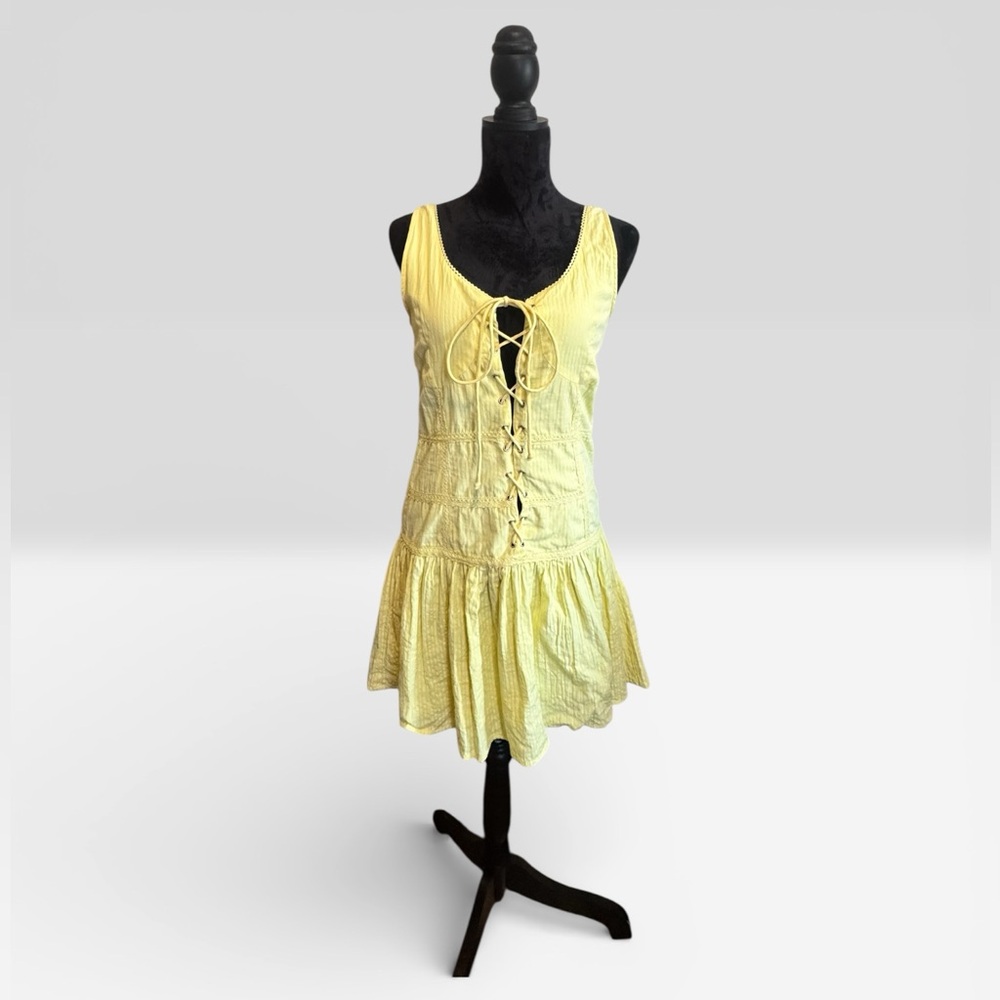 PrettyLittleThing Lace Up Mini Dress EUC